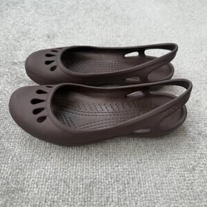Crocs Shoes Womens Size 7 Brown Kadee Slingback Flats Comfort Lightweight